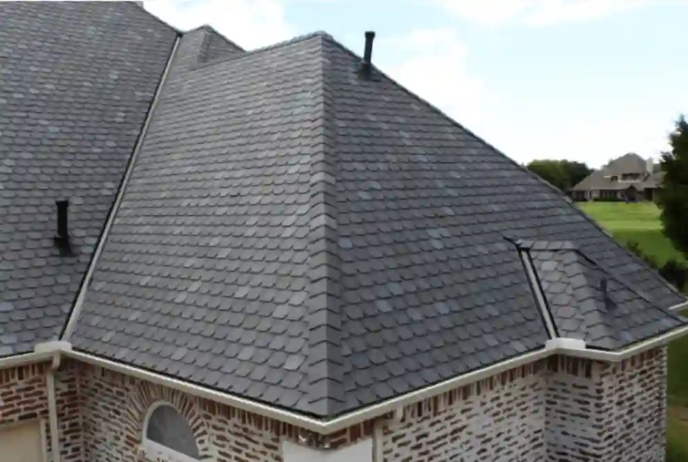 Synthetic slate roof installation completed by Insured Exteriors